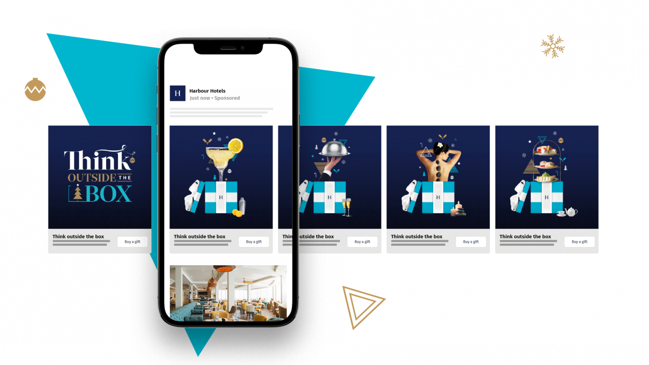 Harbour Hotels Christmas campaign on mobile